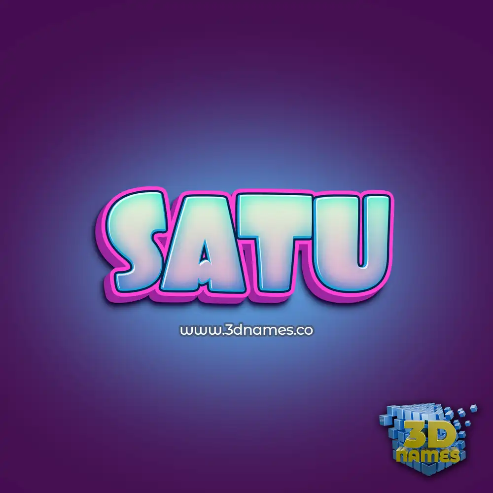 satu in Phat Purple style - 3D name wallpaper