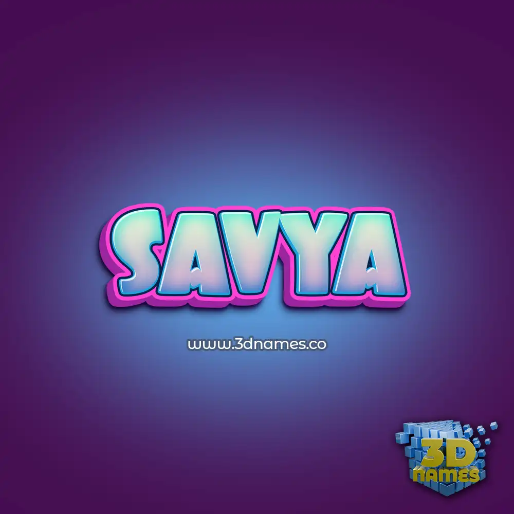 savya in Phat Purple style - 3D name wallpaper