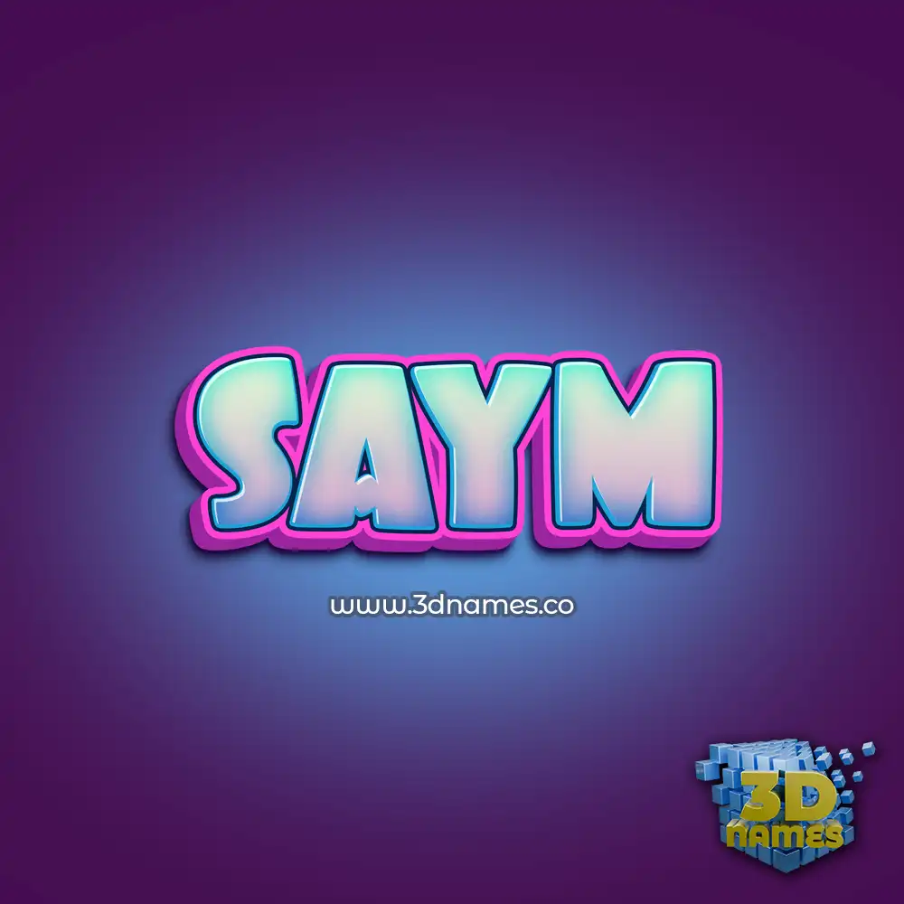 saym in Phat Purple style - 3D name wallpaper