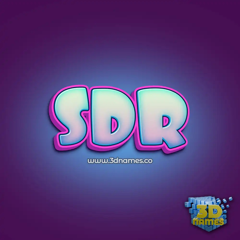 sdr in Phat Purple style - 3D name wallpaper