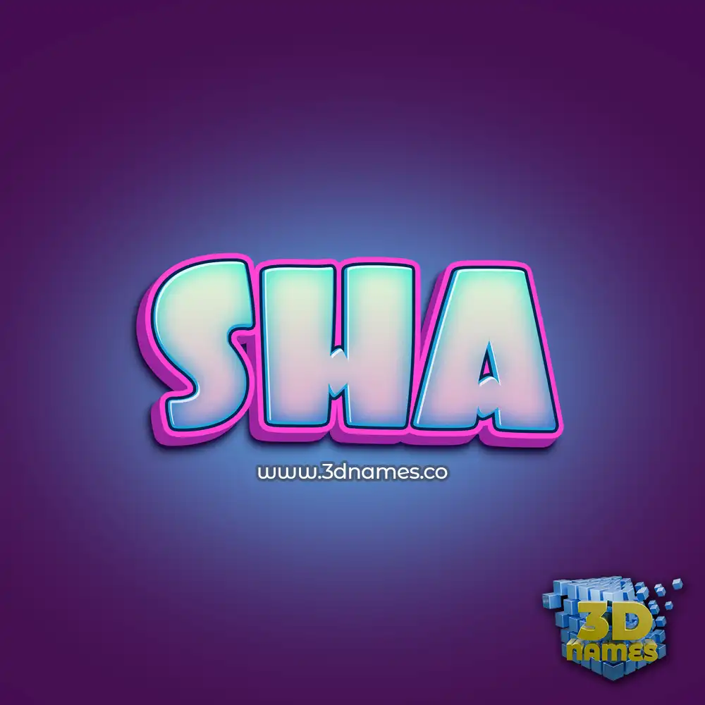 sha in Phat Purple style - 3D name wallpaper