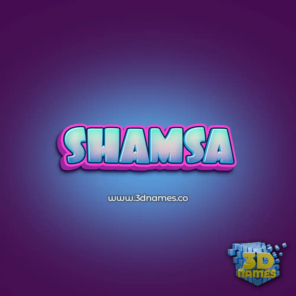 shamsa in Phat Purple style - 3D name wallpaper
