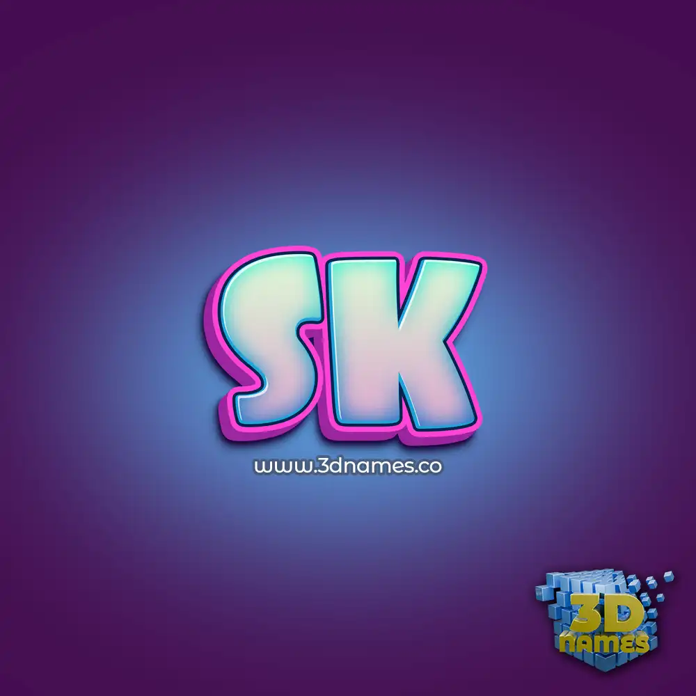 sk in Phat Purple style - 3D name wallpaper