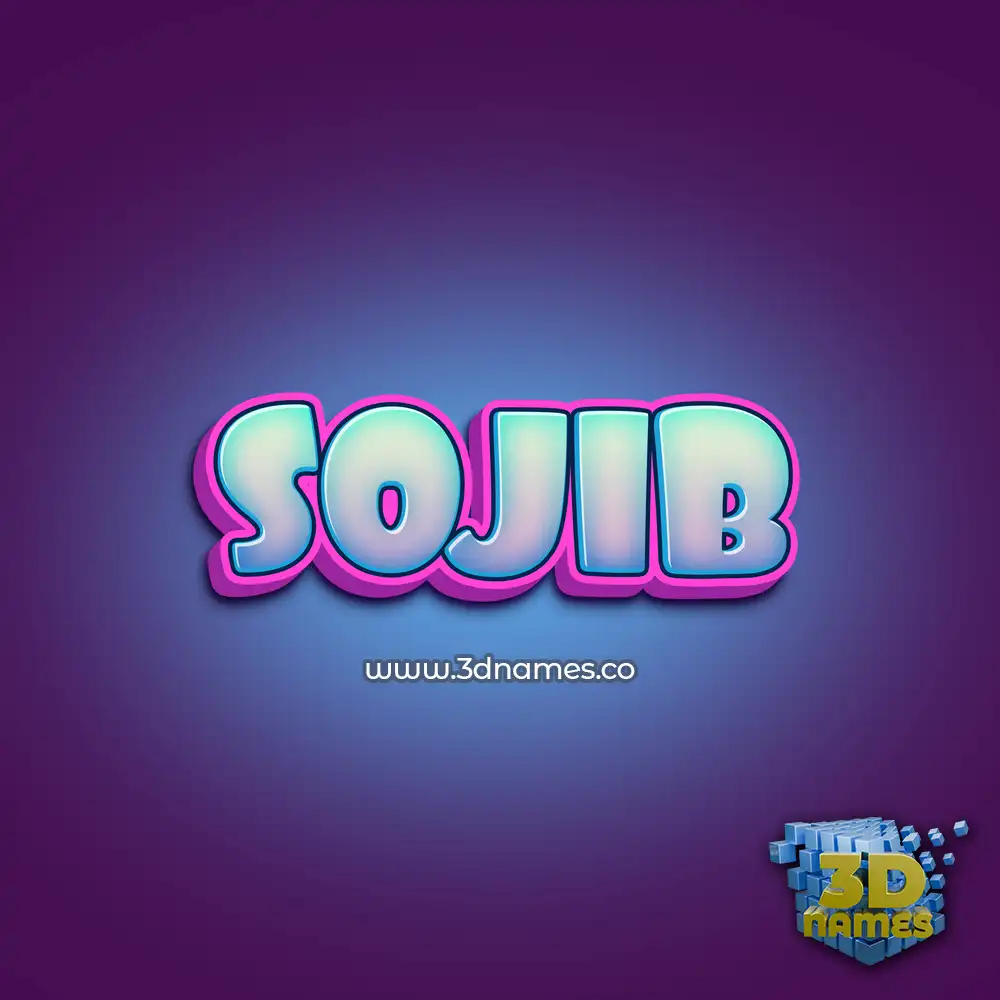 sojib in Phat Purple style - 3D name wallpaper