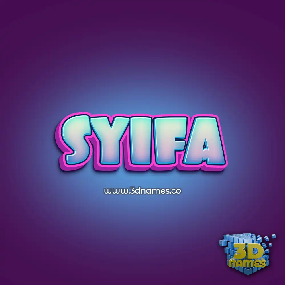 syifa in Phat Purple style - 3D name wallpaper
