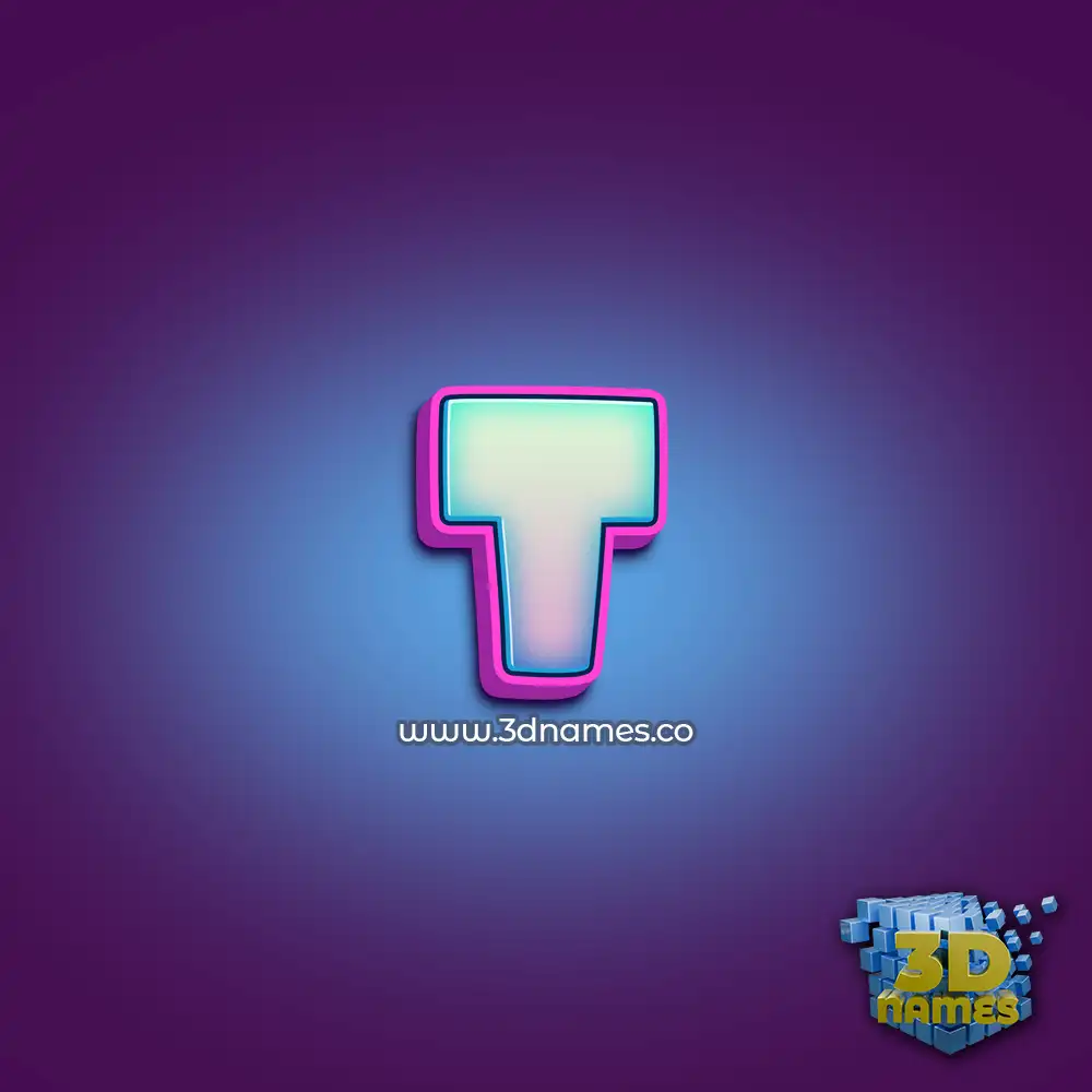 t in Phat Purple style - 3D name wallpaper
