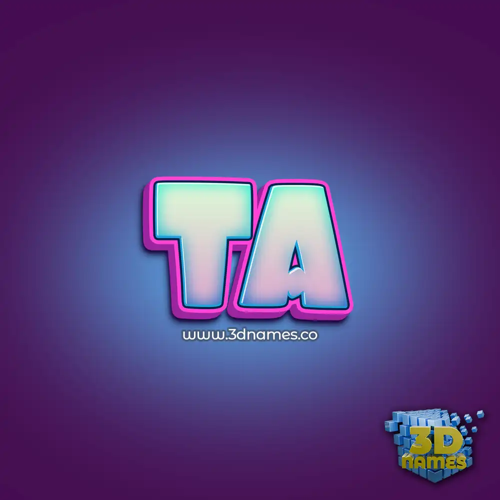 ta in Phat Purple style - 3D name wallpaper