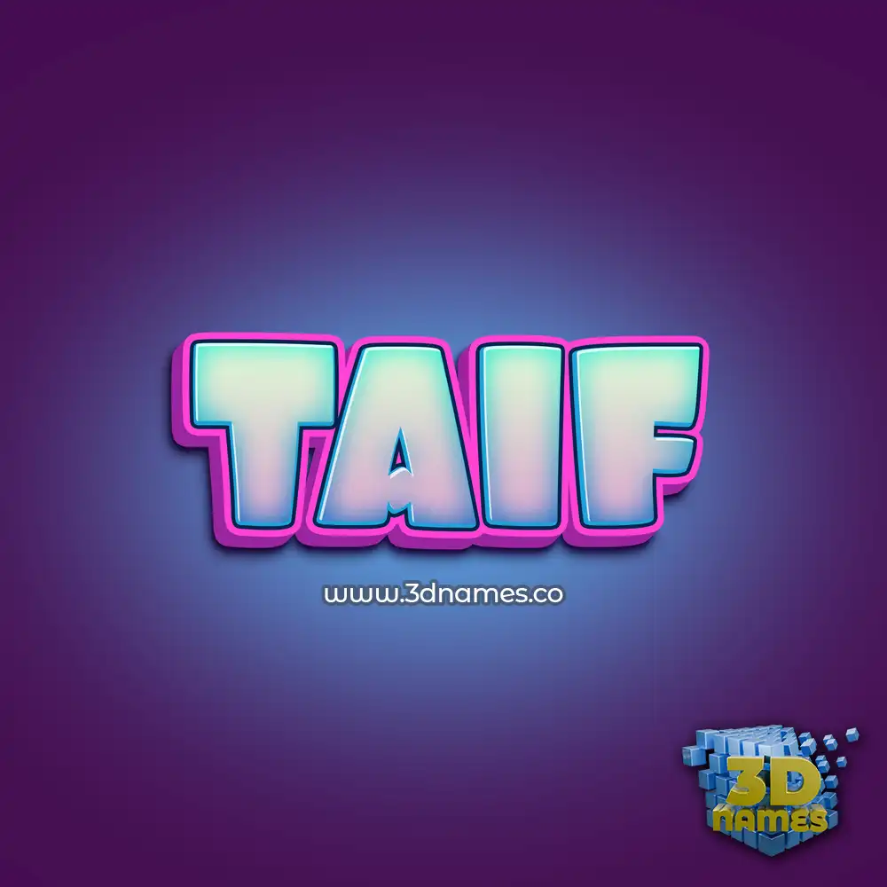 taif in Phat Purple style - 3D name wallpaper