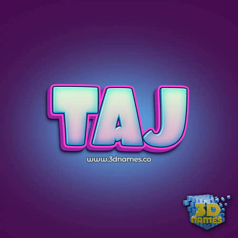 taj in Phat Purple style - 3D name wallpaper