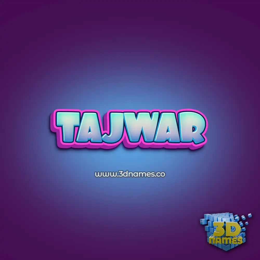 tajwar in Phat Purple style - 3D name wallpaper