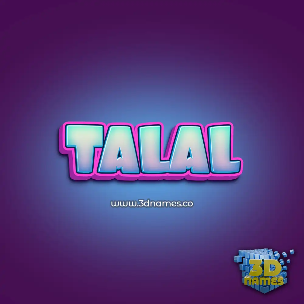 talal in Phat Purple style - 3D name wallpaper