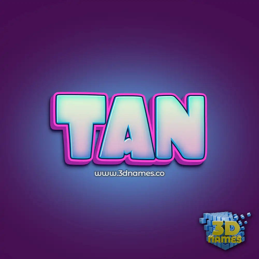 tan in Phat Purple style - 3D name wallpaper
