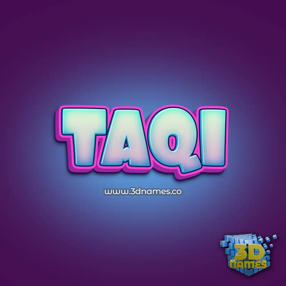 taqi in Phat Purple style - 3D name wallpaper