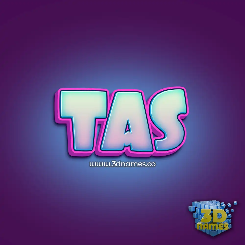 tas in Phat Purple style - 3D name wallpaper