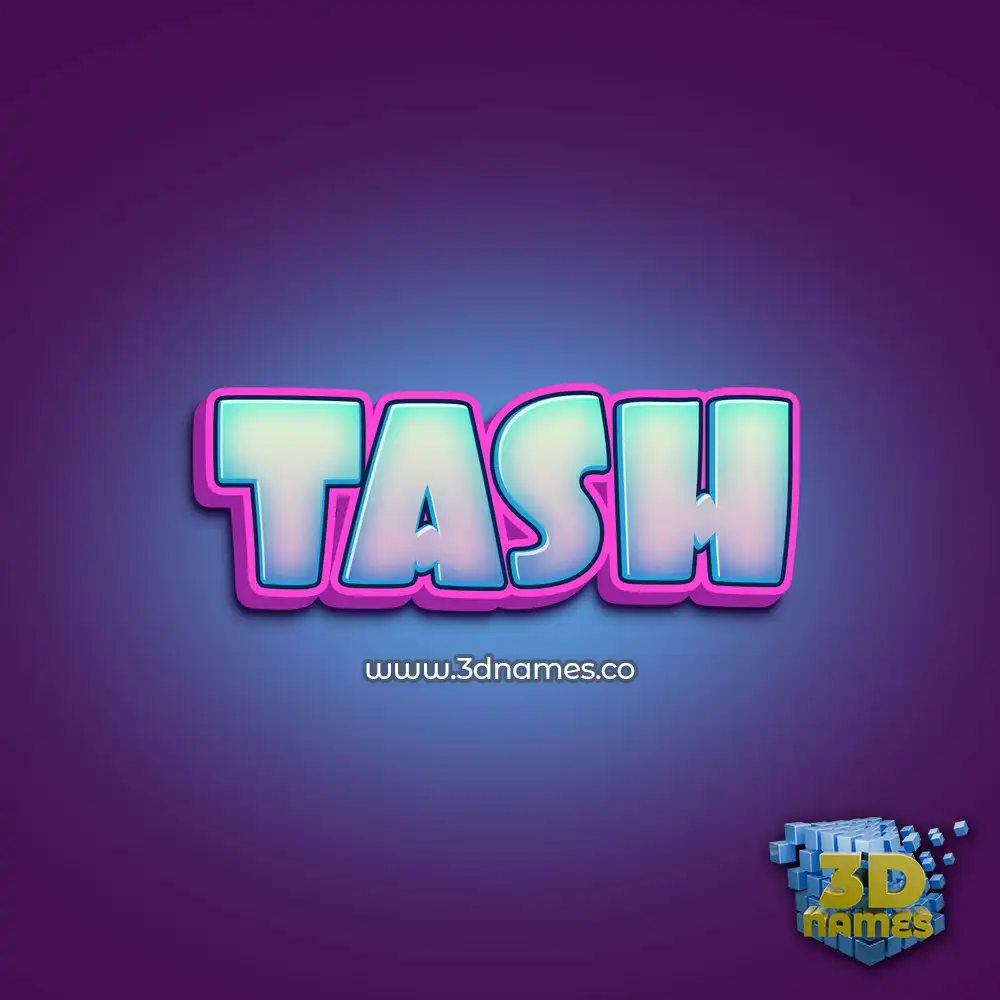 tash in Phat Purple style - 3D name wallpaper