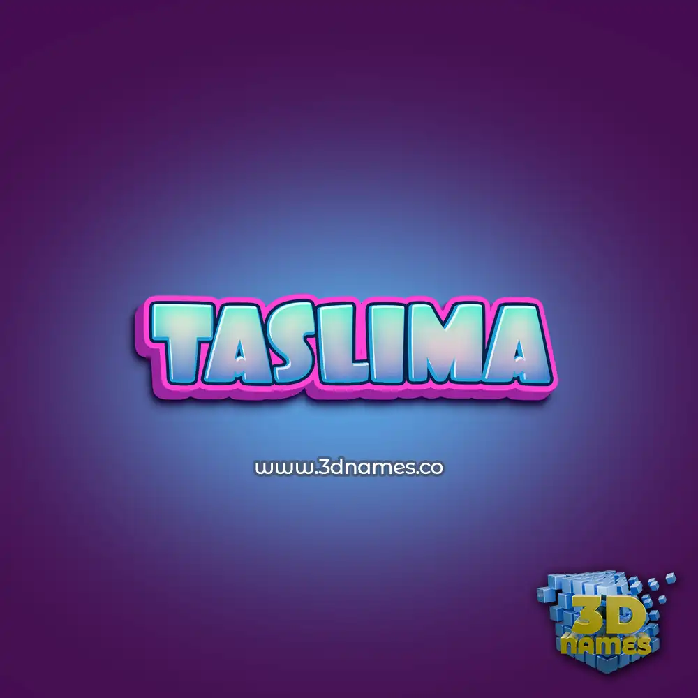 taslima in Phat Purple style - 3D name wallpaper