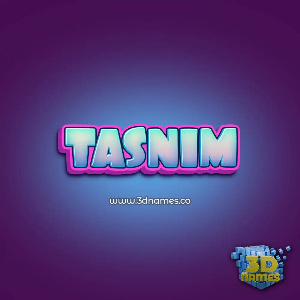 tasnim in Phat Purple style - 3D name wallpaper