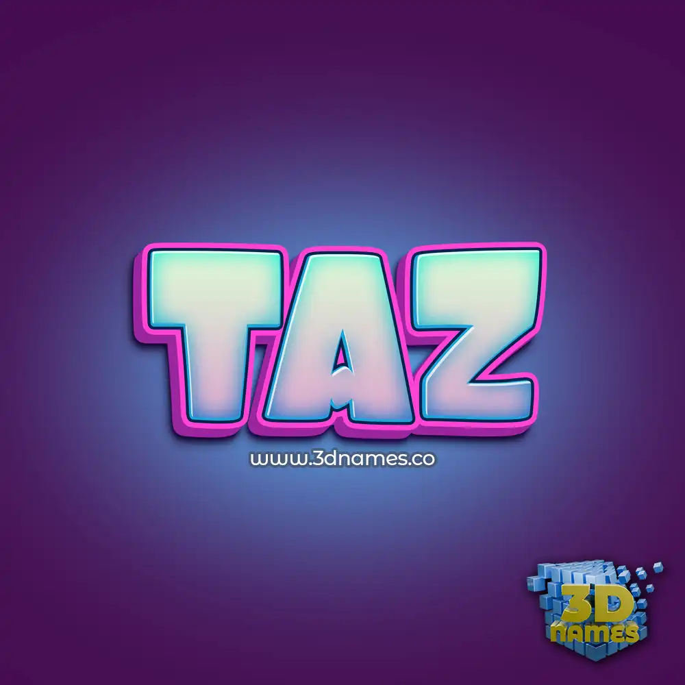 taz in Phat Purple style - 3D name wallpaper