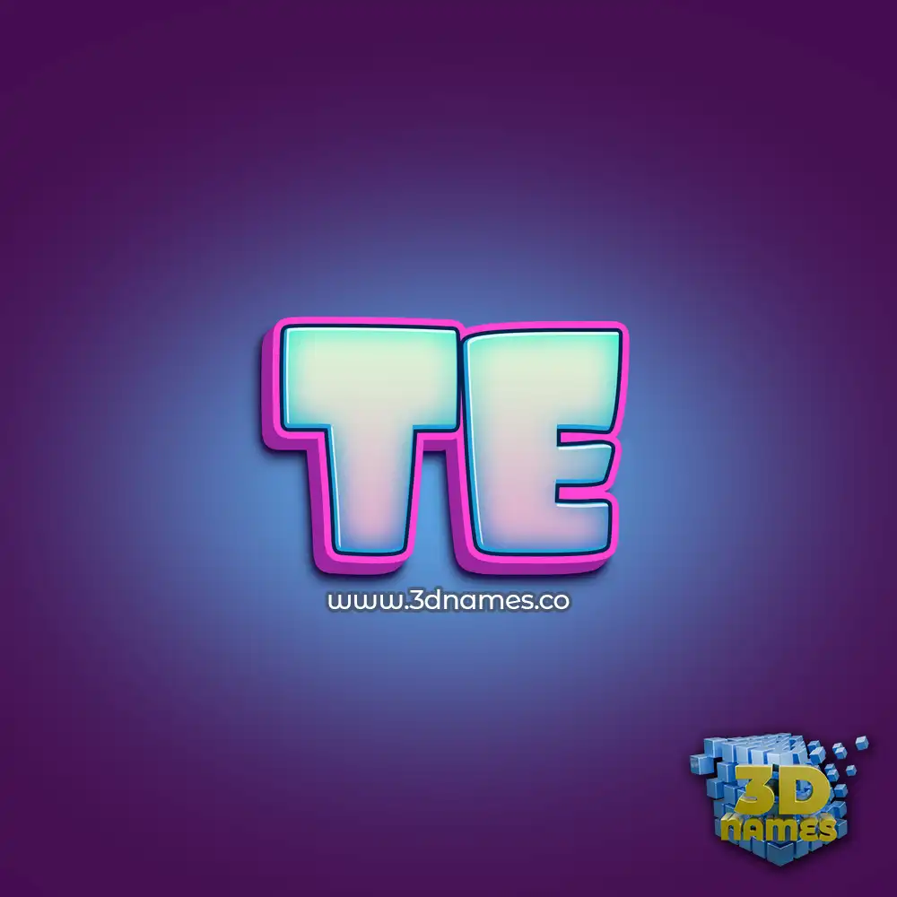 te in Phat Purple style - 3D name wallpaper