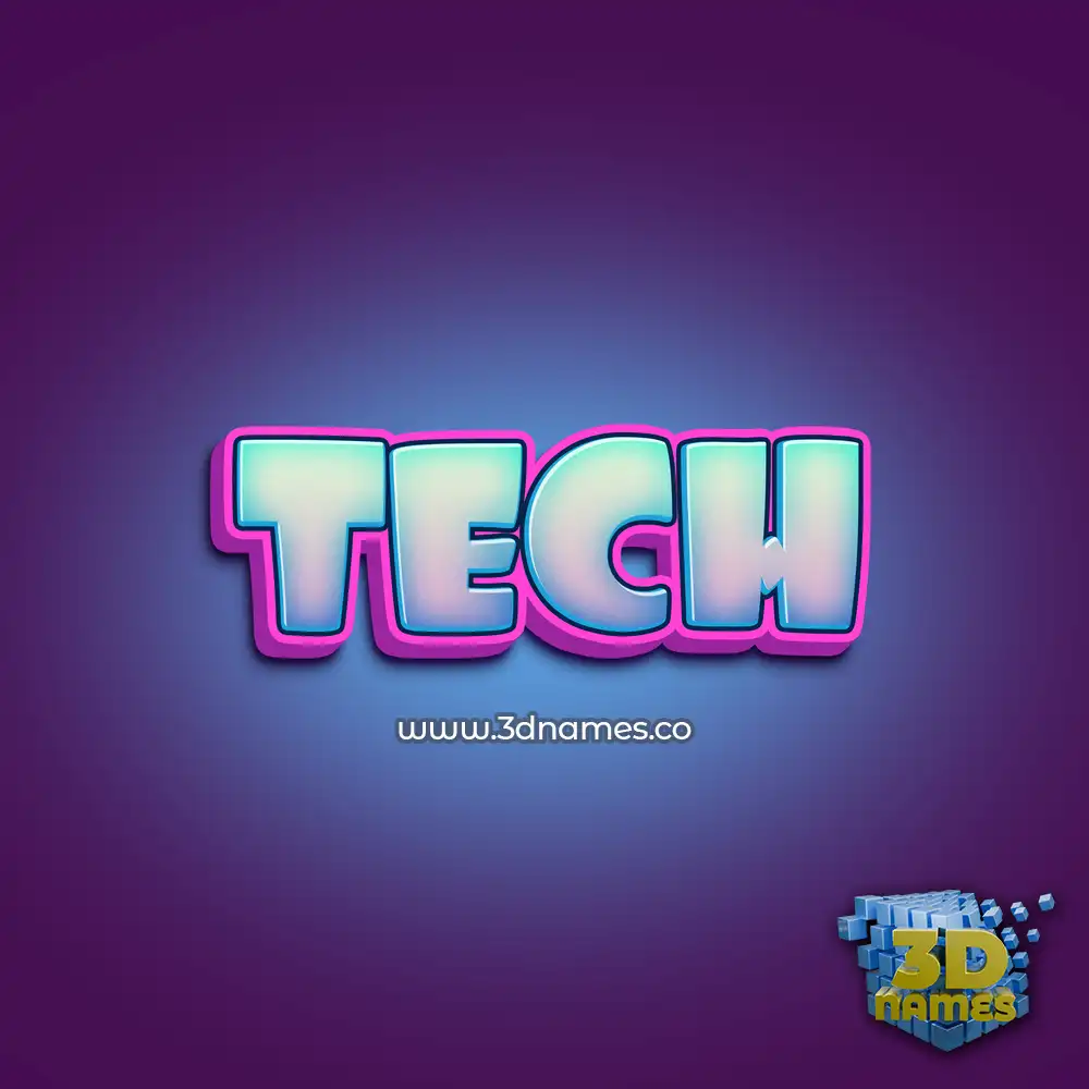 tech in Phat Purple style - 3D name wallpaper