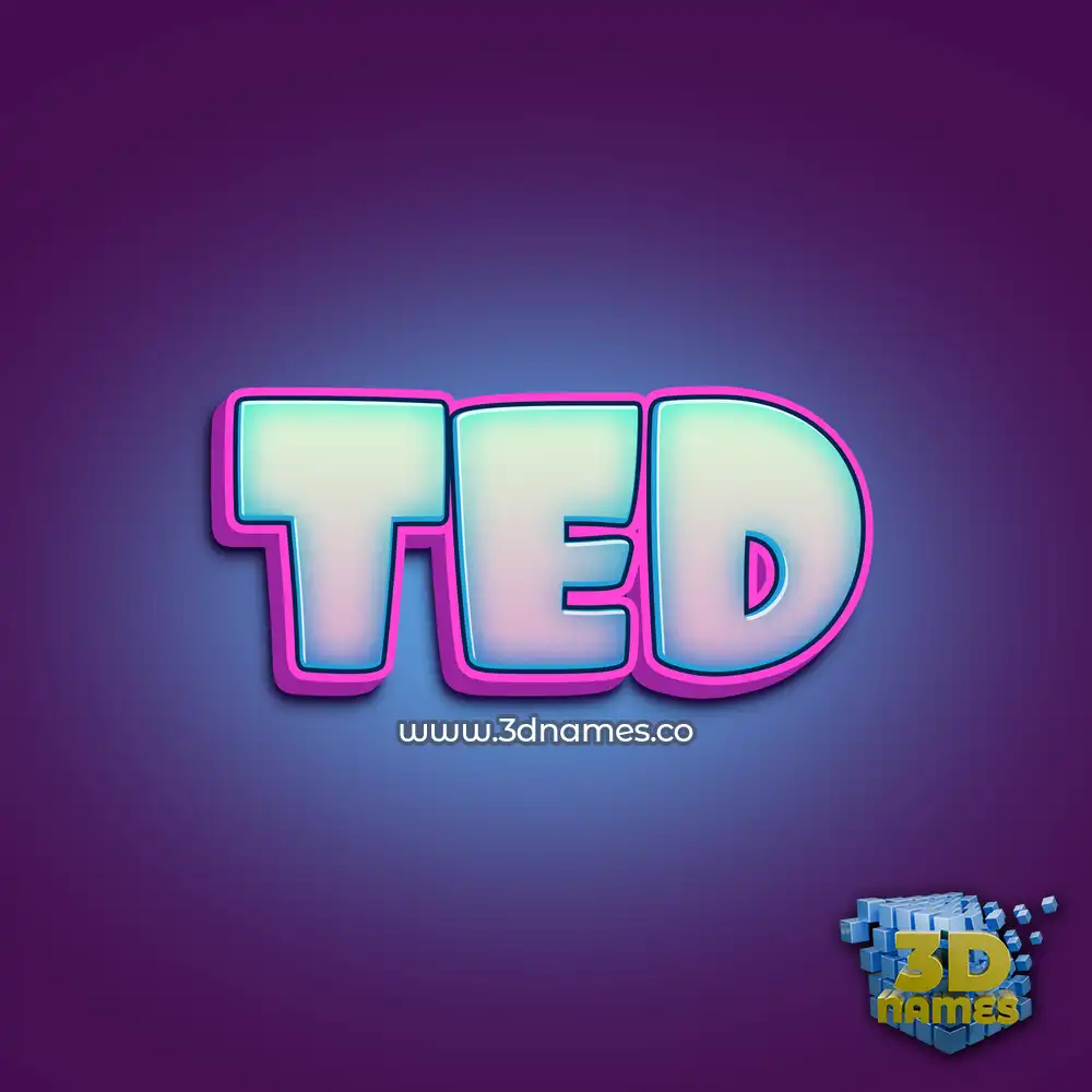 ted in Phat Purple style - 3D name wallpaper