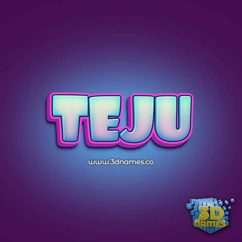 teju in Phat Purple style - 3D name wallpaper