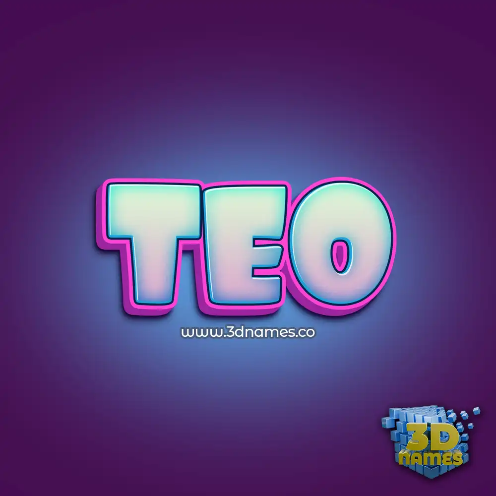 teo in Phat Purple style - 3D name wallpaper