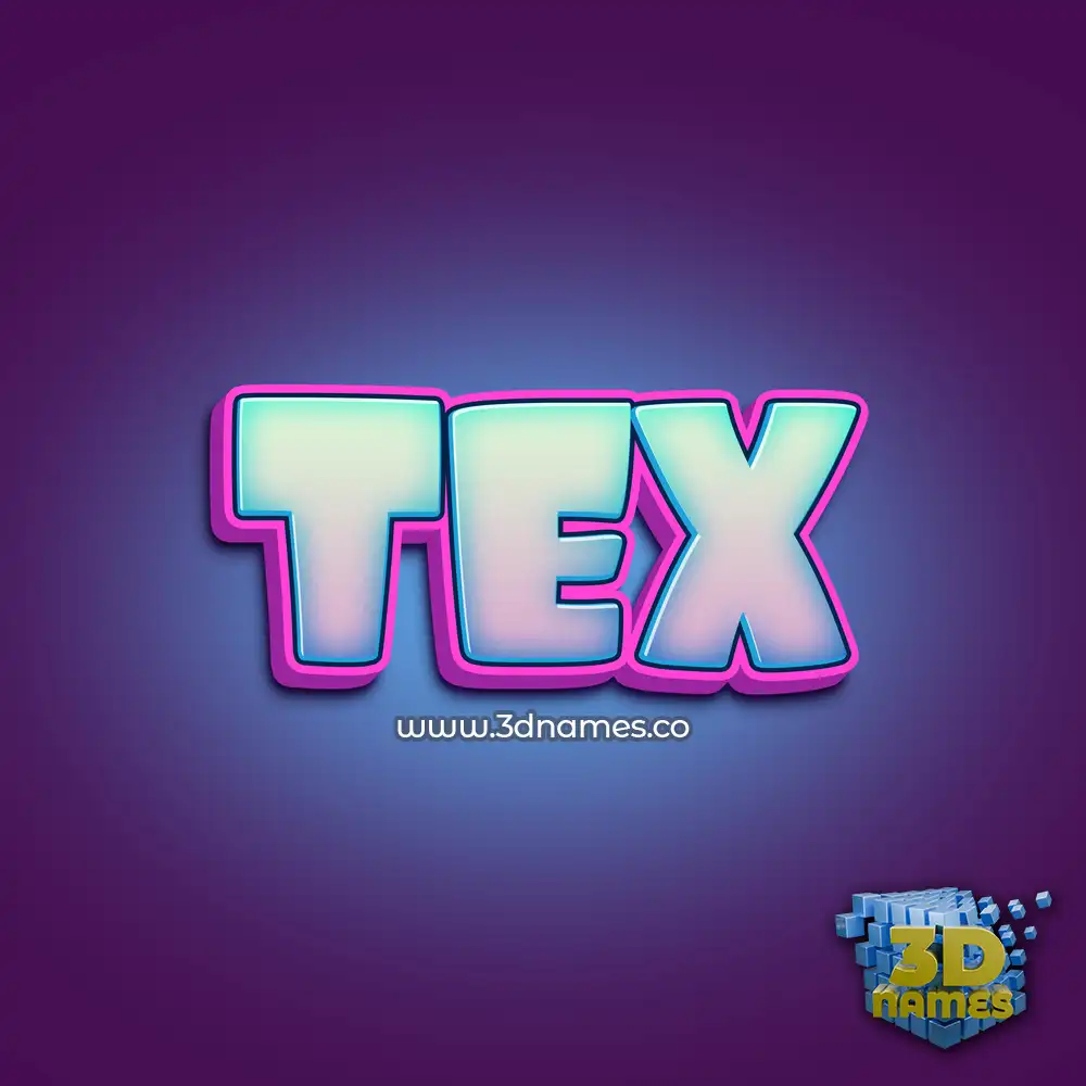 tex in Phat Purple style - 3D name wallpaper
