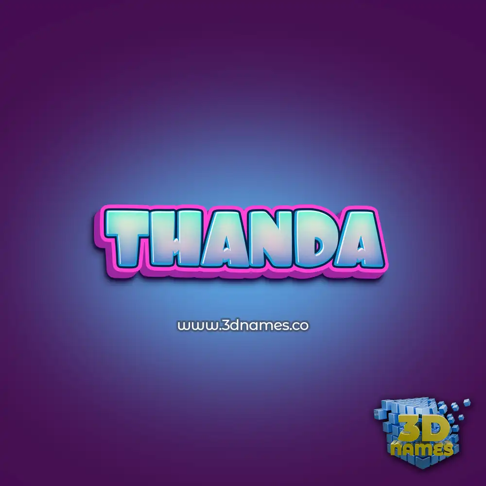 thanda in Phat Purple style - 3D name wallpaper