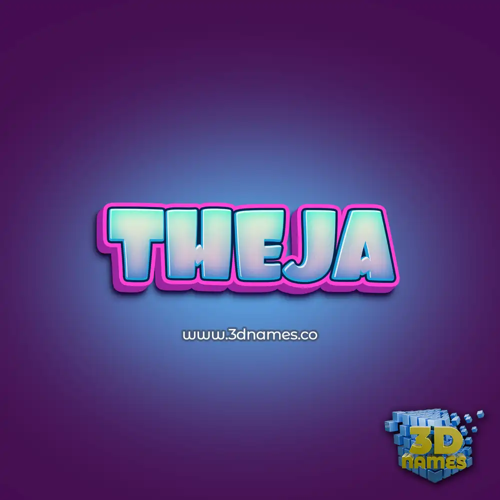 theja in Phat Purple style - 3D name wallpaper