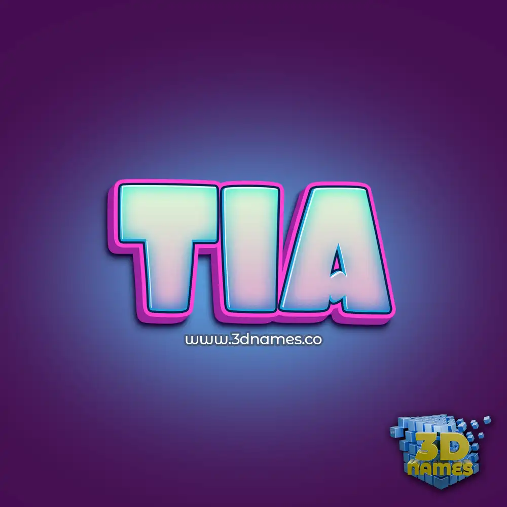 tia in Phat Purple style - 3D name wallpaper