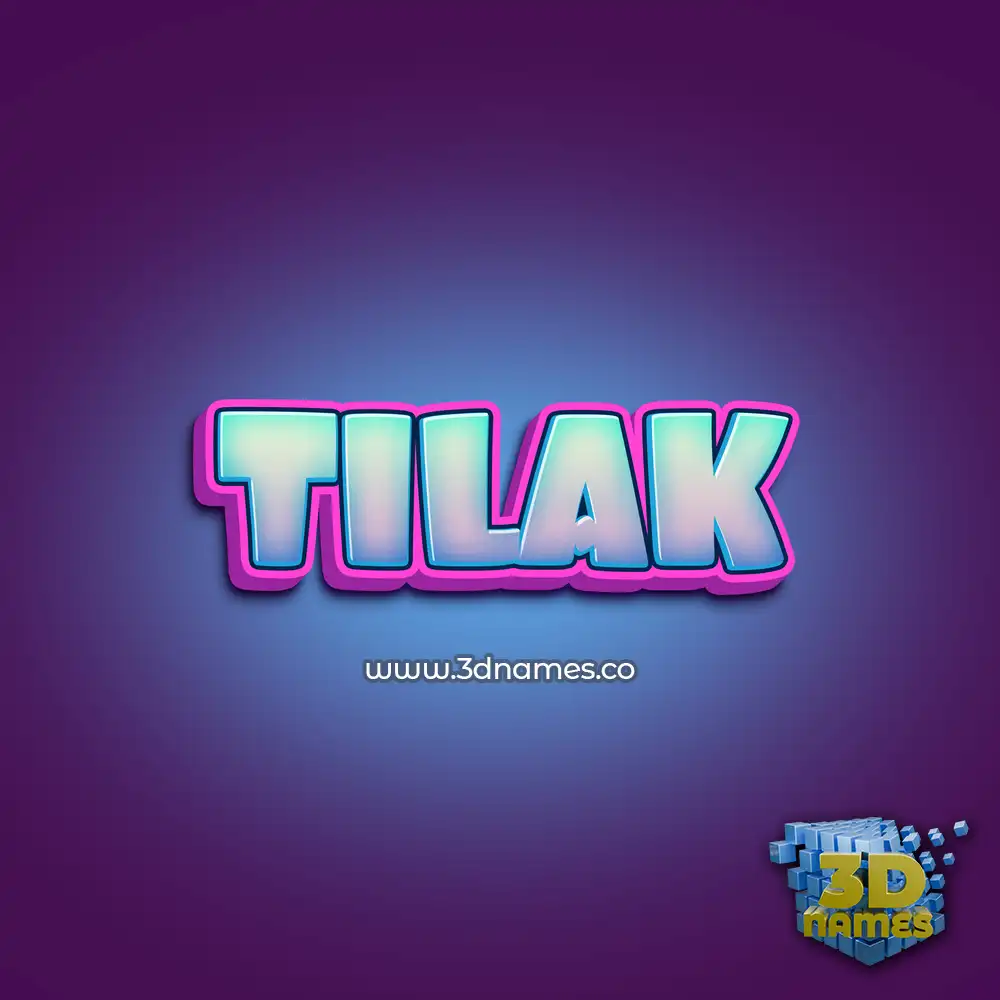 tilak in Phat Purple style - 3D name wallpaper