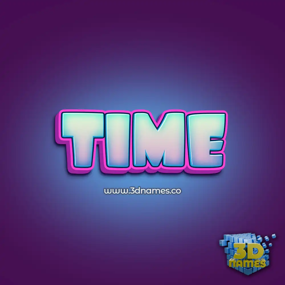 time in Phat Purple style - 3D name wallpaper