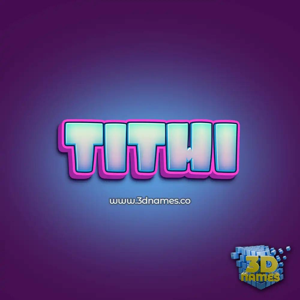 tithi in Phat Purple style - 3D name wallpaper