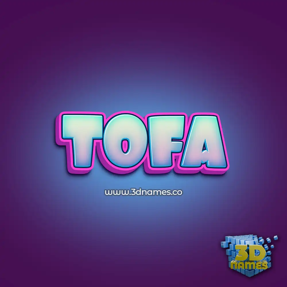 tofa in Phat Purple style - 3D name wallpaper