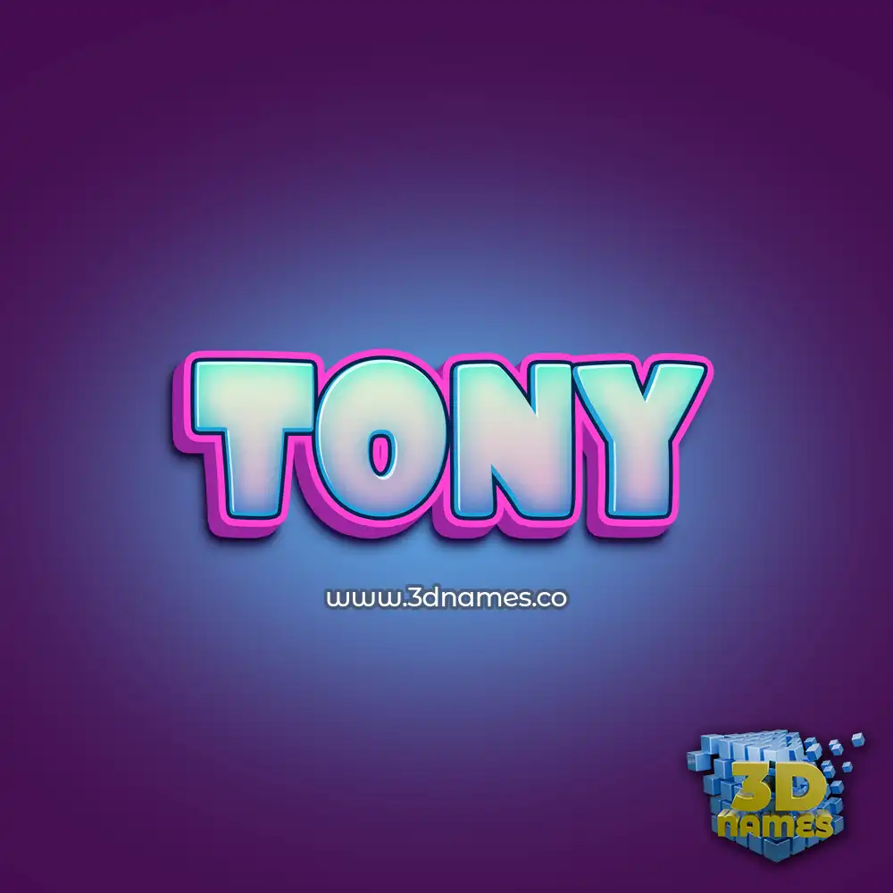 tony in Phat Purple style - 3D name wallpaper