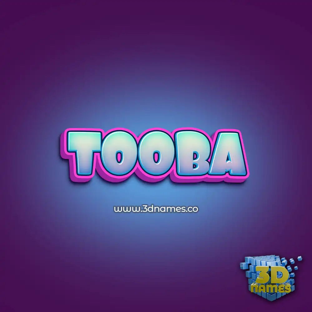 tooba in Phat Purple style - 3D name wallpaper