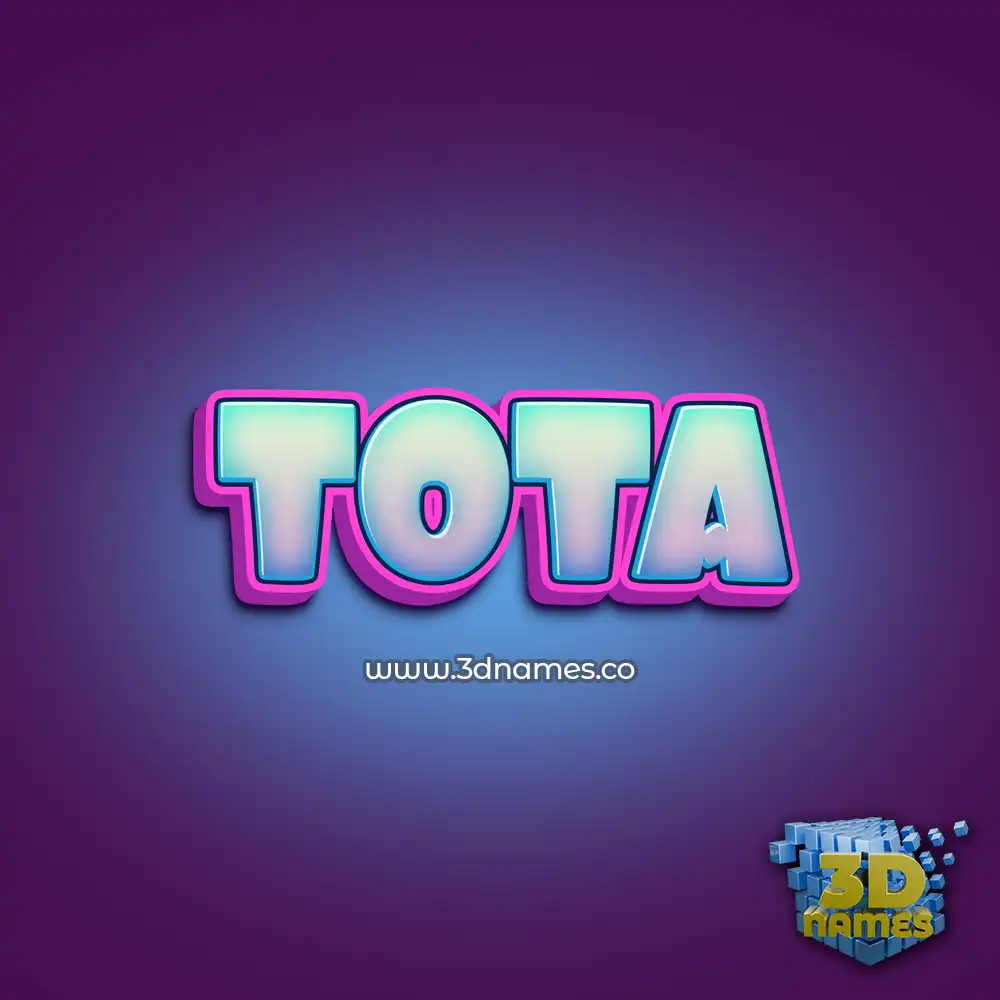 tota in Phat Purple style - 3D name wallpaper