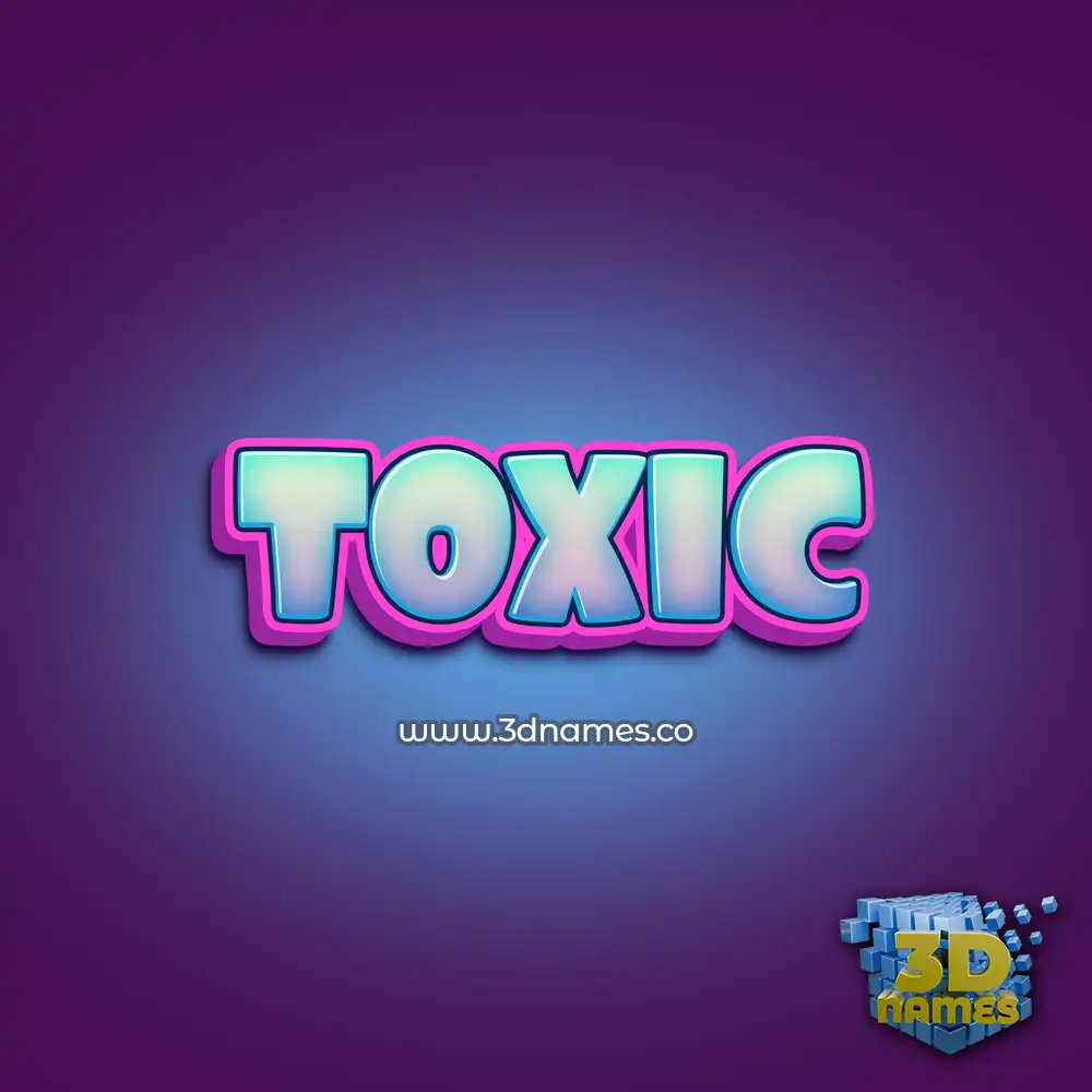 toxic in Phat Purple style - 3D name wallpaper