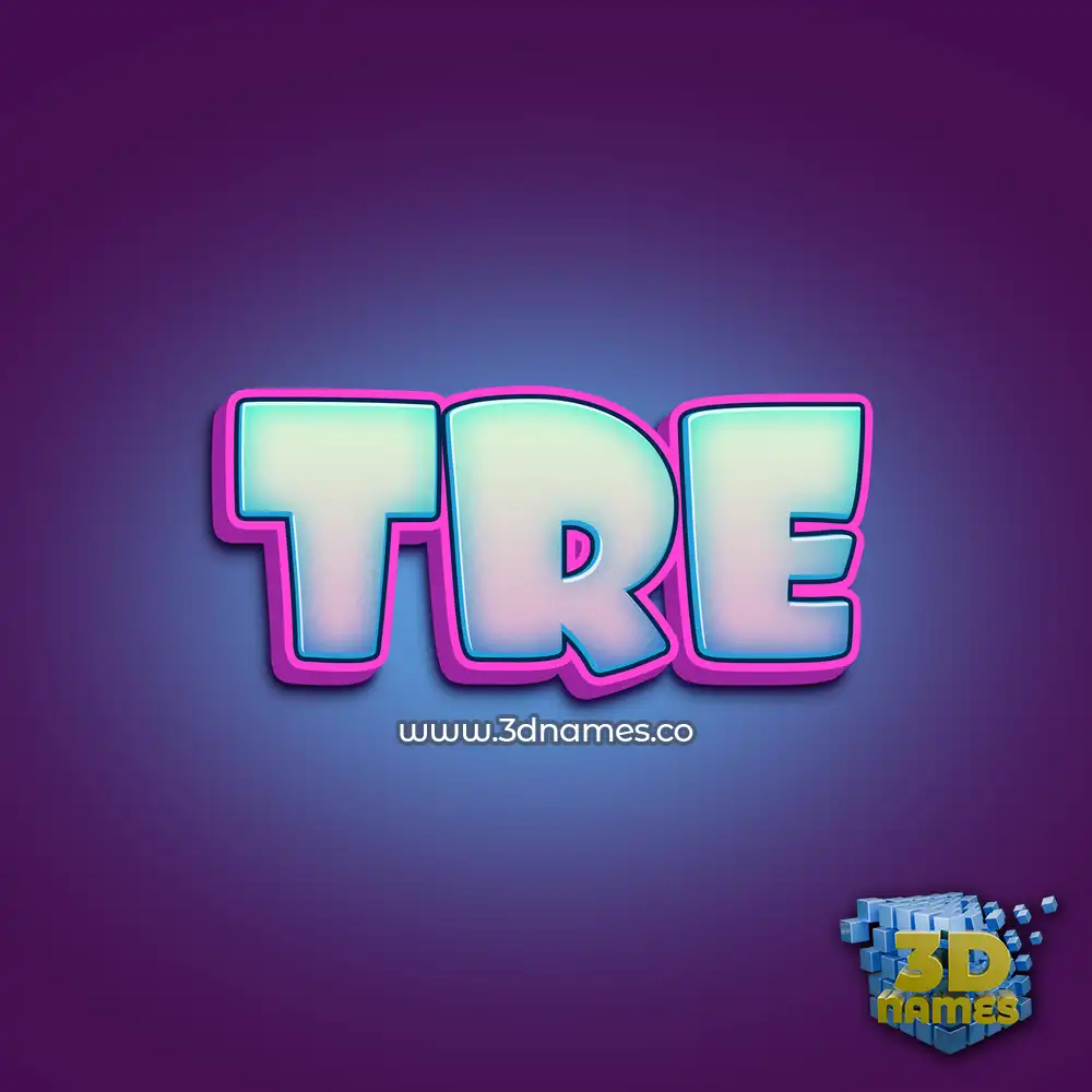 tre in Phat Purple style - 3D name wallpaper