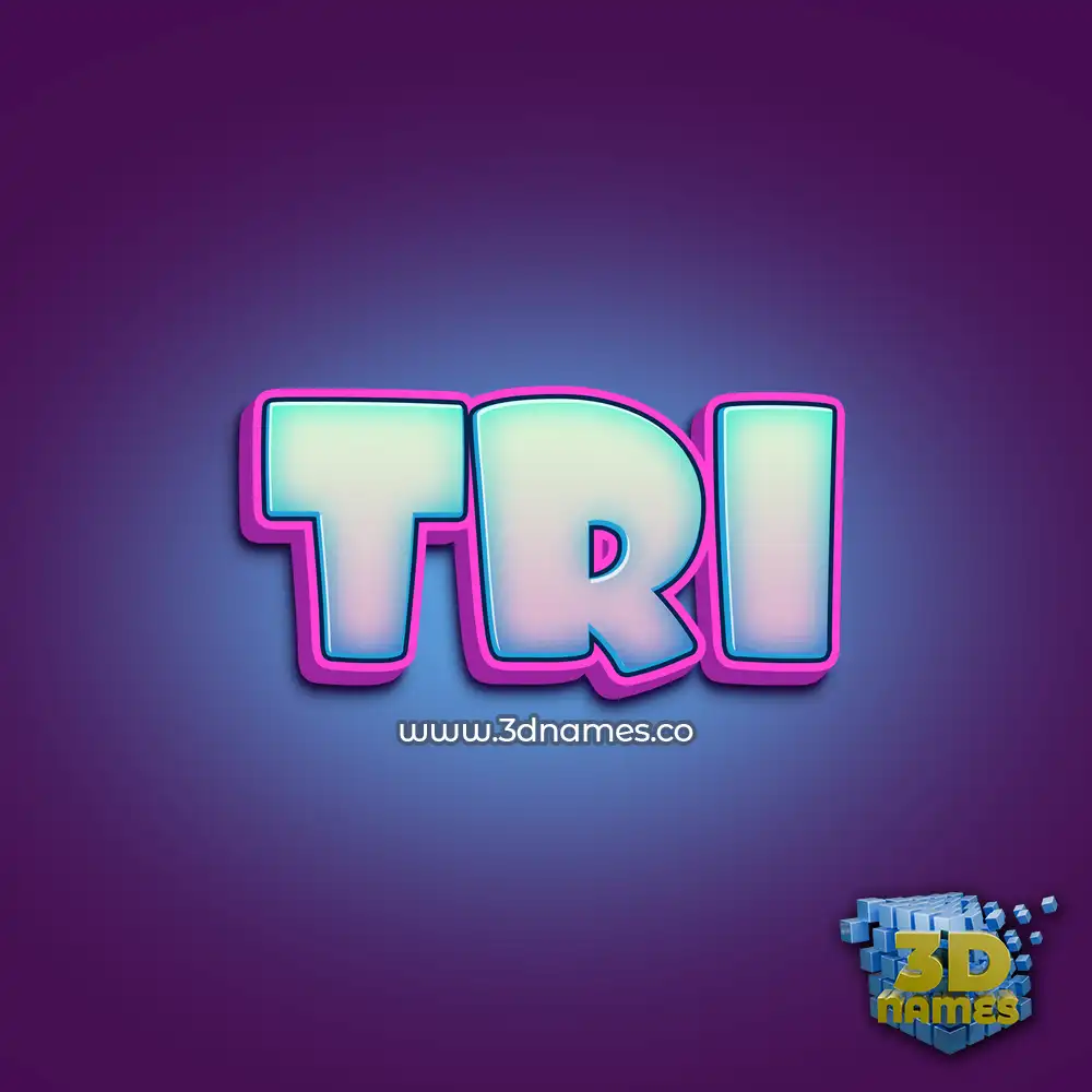 tri in Phat Purple style - 3D name wallpaper