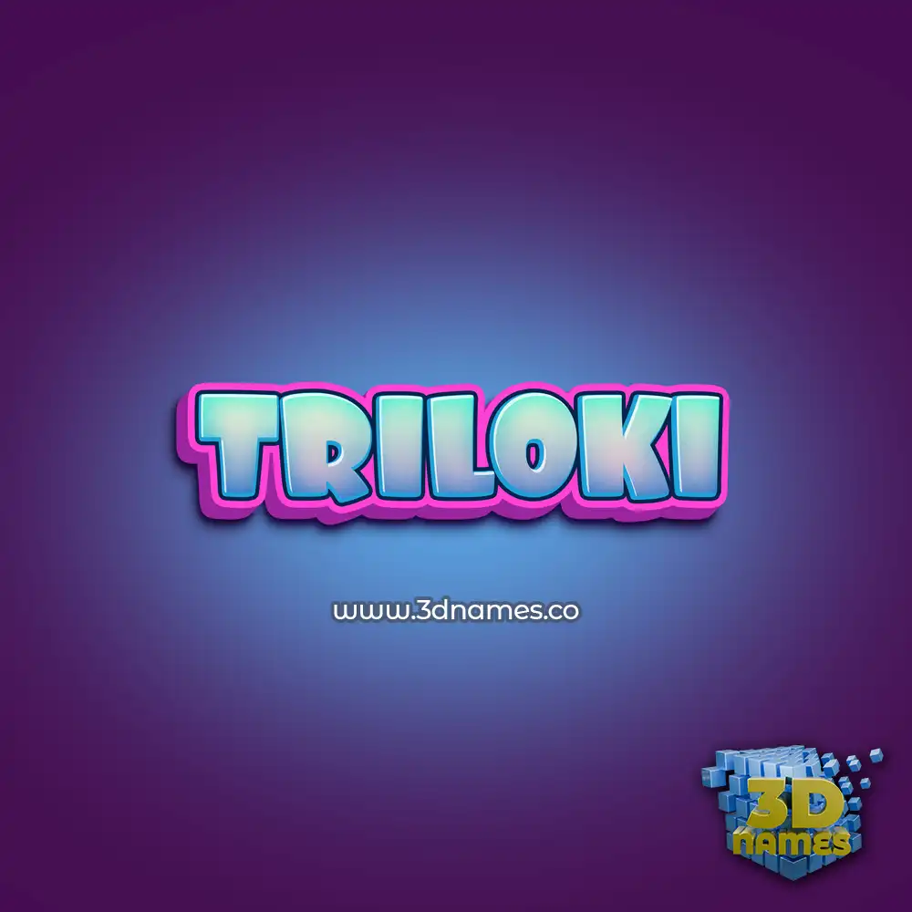 triloki in Phat Purple style - 3D name wallpaper
