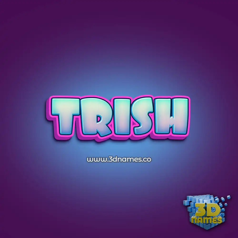 trish in Phat Purple style - 3D name wallpaper