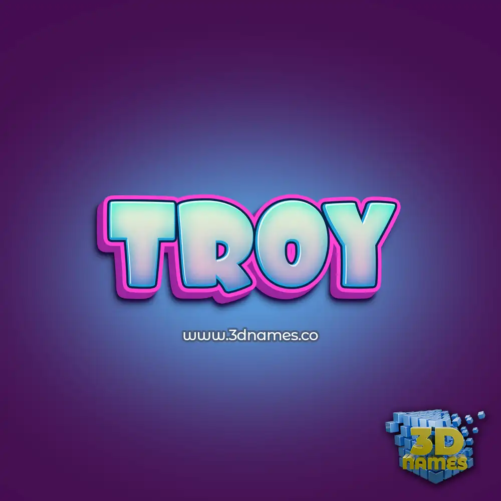 troy in Phat Purple style - 3D name wallpaper