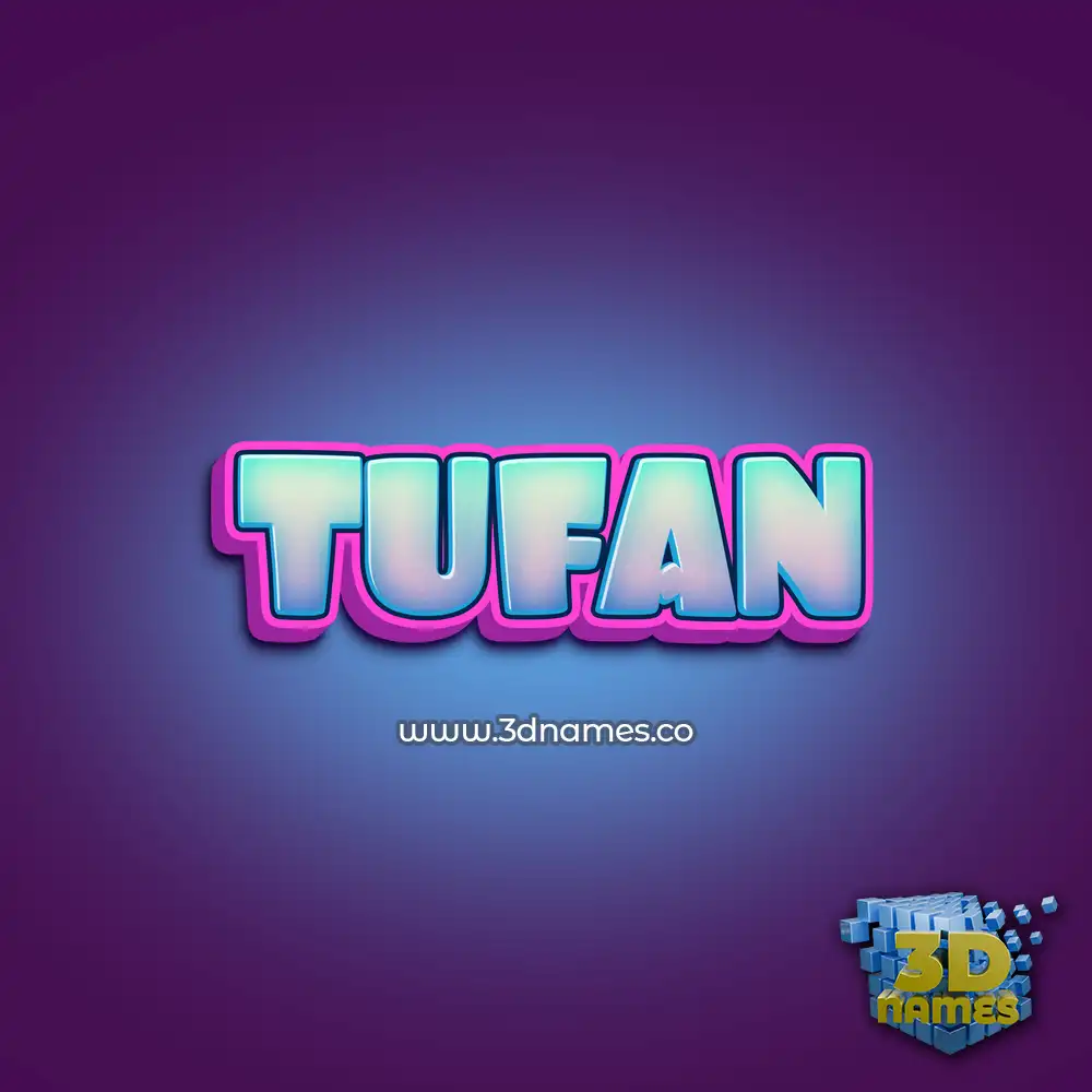 tufan in Phat Purple style - 3D name wallpaper