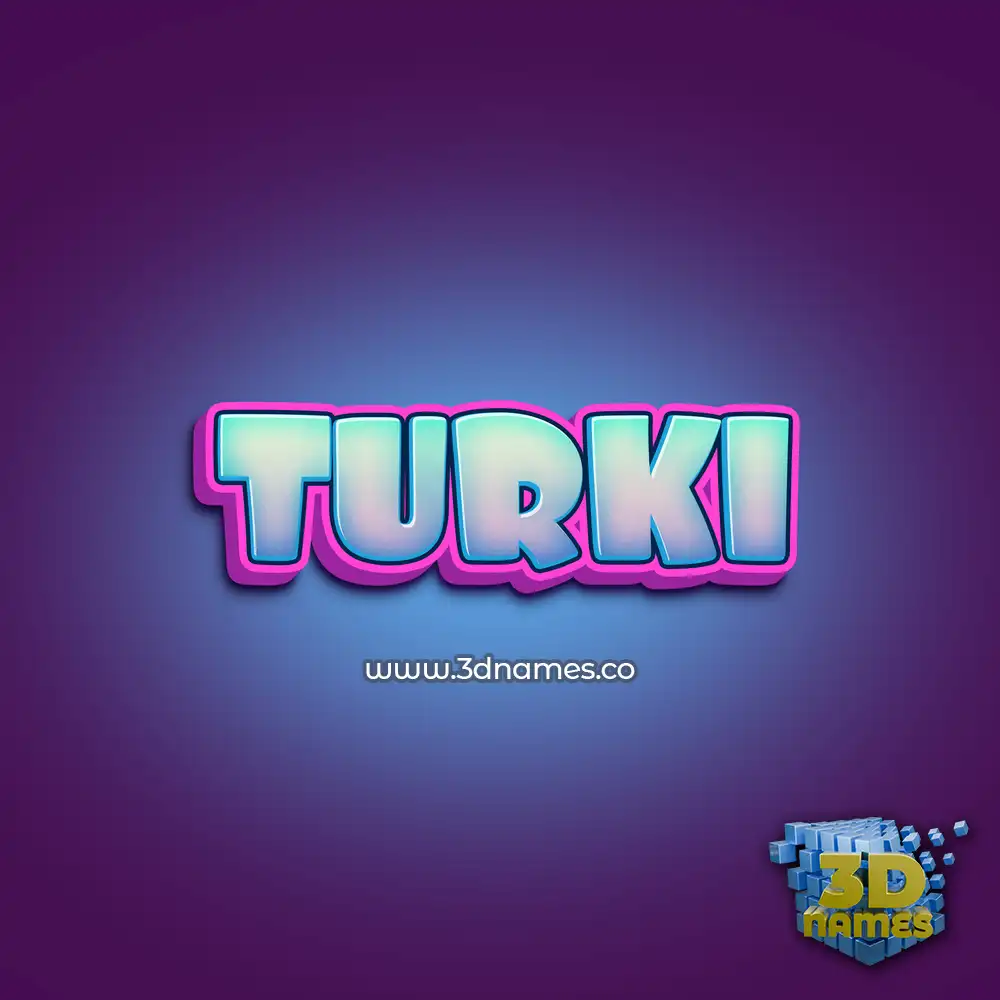 turki in Phat Purple style - 3D name wallpaper