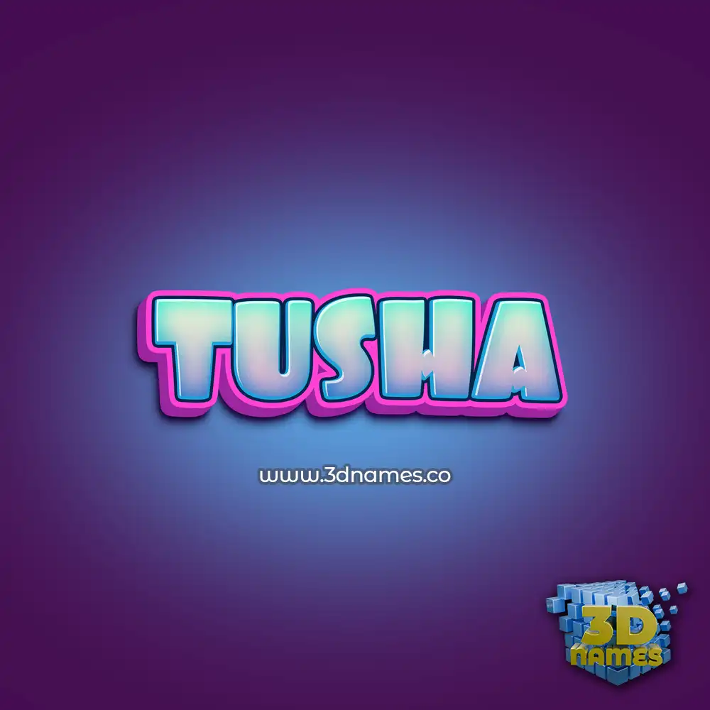tusha in Phat Purple style - 3D name wallpaper