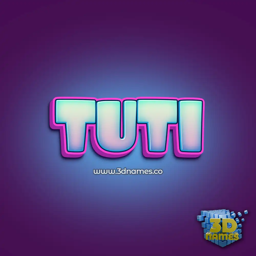 tuti in Phat Purple style - 3D name wallpaper
