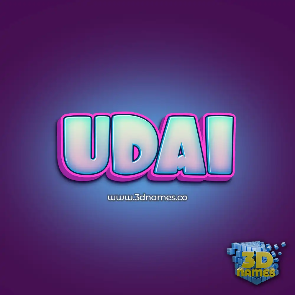 udai in Phat Purple style - 3D name wallpaper