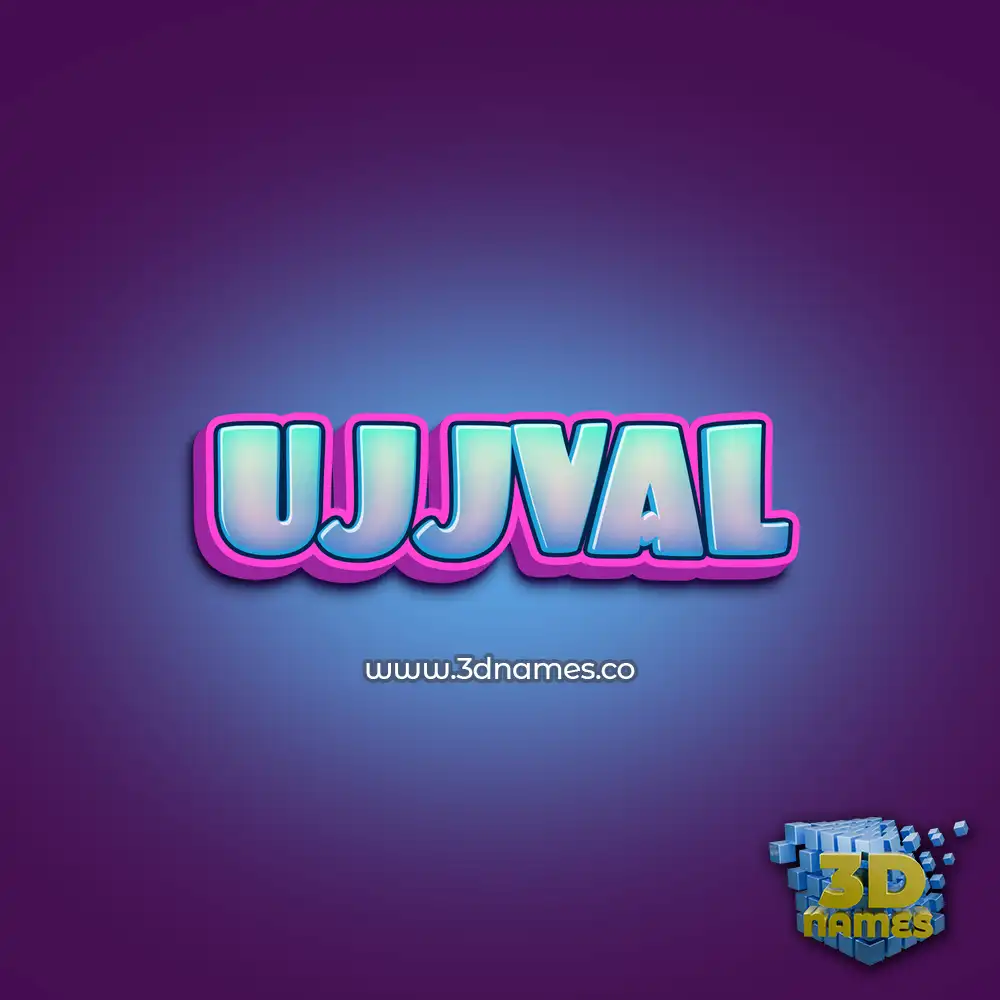 ujjval in Phat Purple style - 3D name wallpaper
